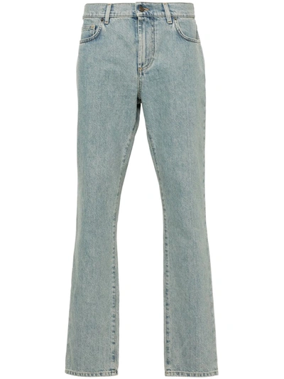 Moschino Straight-leg Washed Jeans In Blue