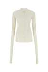 Quira Chalk Cotton Blend Cardigan In White