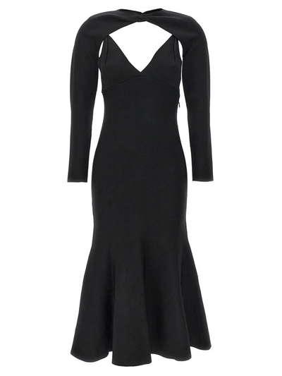 Roland Mouret Stretch Knit Midi Dress In Black