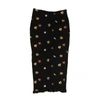 Off-white Embroidered-leaves Mid-length Skirt In Black