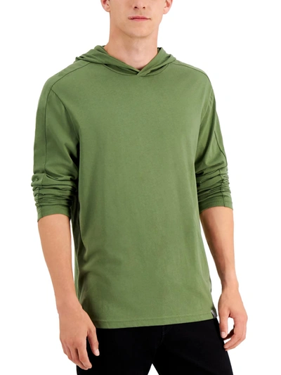 Alfani Mens Knit Comfy Hoodie In Green