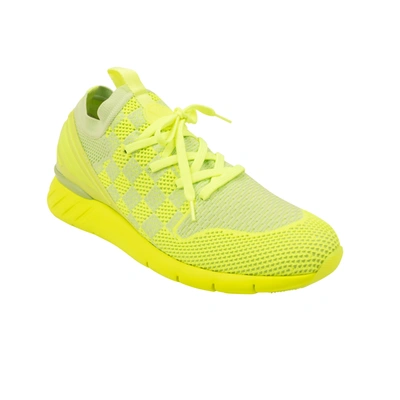 Pre-owned Louis Vuitton Neon Yellow Fastlane Lace Up Sneakers In Multi