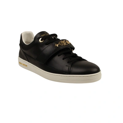 Pre-owned Louis Vuitton Black Leather Lace-up Frontrow Low-top Sneakers In Multi