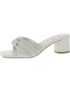 CALVIN KLEIN WOMENS FAUX LEATHER SLIP-ON STRAPPY SANDALS