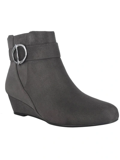 Impo Garwin Womens Faux Suede Wedge Ankle Boots In Grey