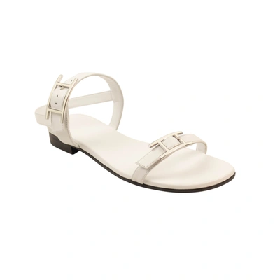 Pre-owned Hermes White Leather Cristal Sandals In Multi