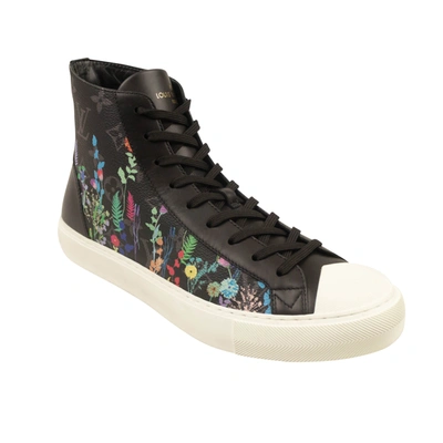 Pre-owned Louis Vuitton Black Leather Eclipse Tattoo Hi Top Sneakers In Multi