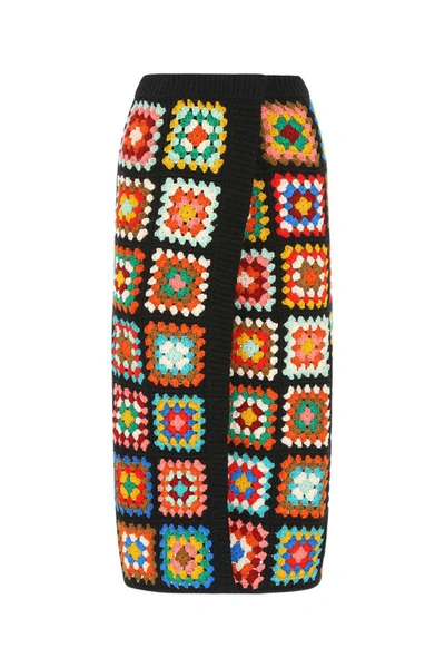 Alanui Crochet-design Skirt In Multicolor