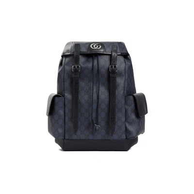 Gucci Ophidia Gg Supreme Backpack In Blue,black