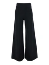 P.A.R.O.S.H BLACK WIDE PANTS WITH ELASTIC WAISTBAND IN VISCOSE BLEND WOMAN
