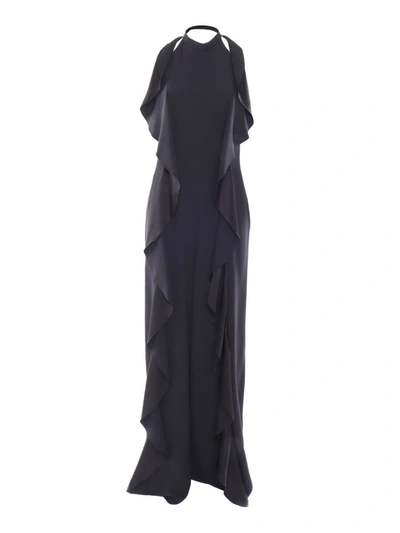 Alberta Ferretti Midi Dress In Black