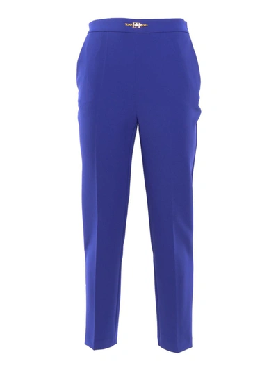 Elisabetta Franchi Trouseralone Dritto Blu In Blue