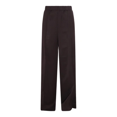 Jil Sander Dark Brown Viscose Blend Trousers