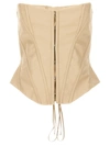 Stella Mccartney Structured Strapless Corset Top In Beige