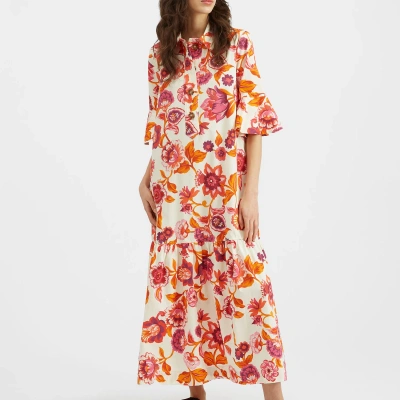La Doublej Artemis Floral-print Maxi Dress In Hottie Cream