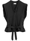 Lemaire Self-tie Sleeveless Jacket In Black