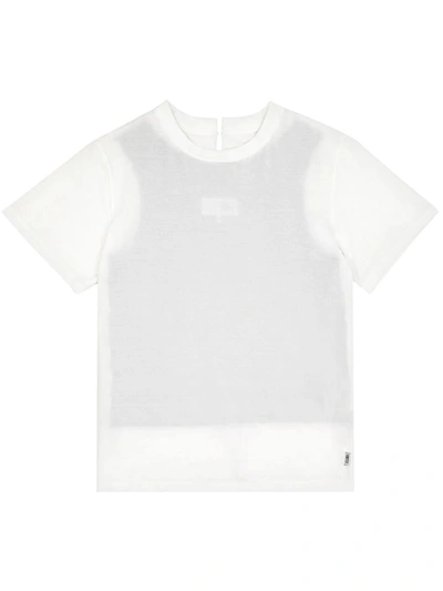 Mm6 Maison Margiela T-shirt With Layered Design In White