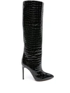 Paris Texas 115mm Crocodile-embossed Leather Boots In Black