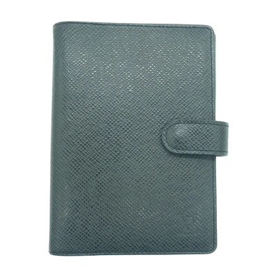 Pre-owned Louis Vuitton Agenda Pm Green Leather Wallet  ()