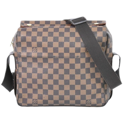 Pre-owned Louis Vuitton Naviglio Brown Canvas Shoulder Bag ()