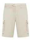 Brunello Cucinelli Cargo Bermuda In Nude & Neutrals