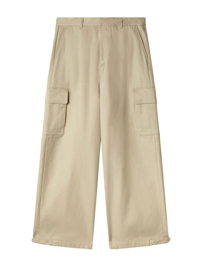 Off-white Wide-leg Cargo Trousers In Nude & Neutrals