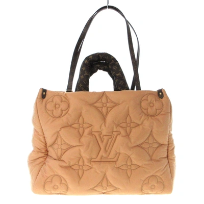 Pre-owned Louis Vuitton Onthego Beige Synthetic Tote Bag ()