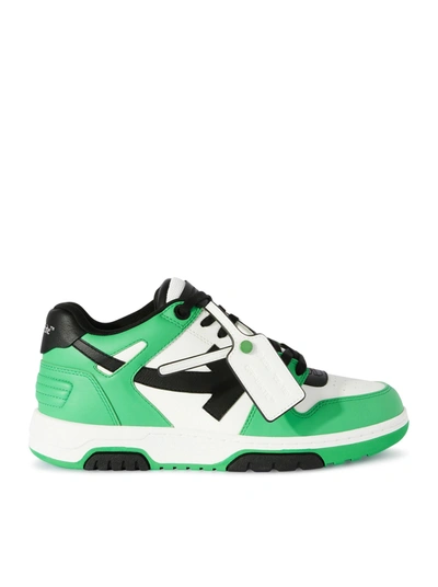 Off-white Out Of Office Leather Sneakers In White,green,black