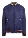 Gucci Reversible Nylon Canvas Jacket In Blue