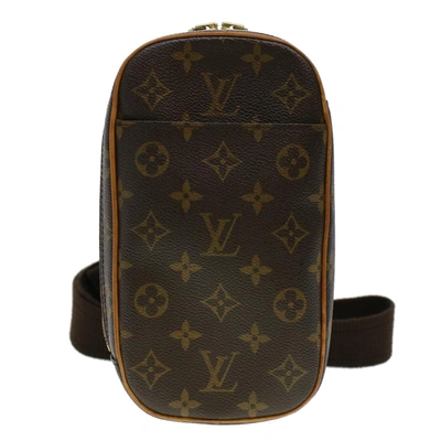 Pre-owned Louis Vuitton Pochette Gange Brown Canvas Clutch Bag ()