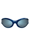 Balenciaga 77mm Oversized Geometric Sunglasses In Blue