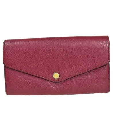 Pre-owned Louis Vuitton Portefeuille Sarah Burgundy Leather Wallet  ()