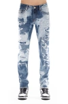 Cult Of Individuality Rocker Ripped Bleached Slim Fit Jeans In Poe