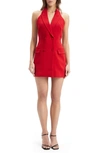 BARDOT FREYA SLEEVELESS BLAZER HALTER MINIDRESS