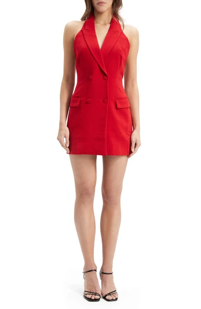 BARDOT BARDOT FREYA SLEEVELESS BLAZER HALTER MINIDRESS