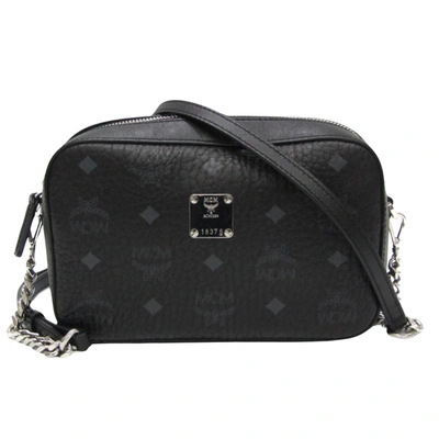 Mcm Visetos Leather Shopper Bag () In Black