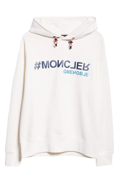 Moncler Men's Chest Logo Hoodie In Cream