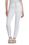 HINT OF BLU EXPOSED BUTTON MID RISE SKINNY JEANS