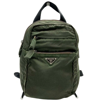Prada Khaki Synthetic Backpack Bag ()