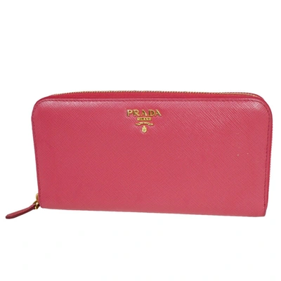 Prada Saffiano Leather Wallet () In Pink