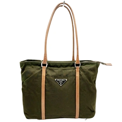 Prada Tessuto Synthetic Tote Bag () In Khaki