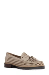 Donald Pliner Women's Slip On Tassel Perforated Loafer Flats In Light Bron