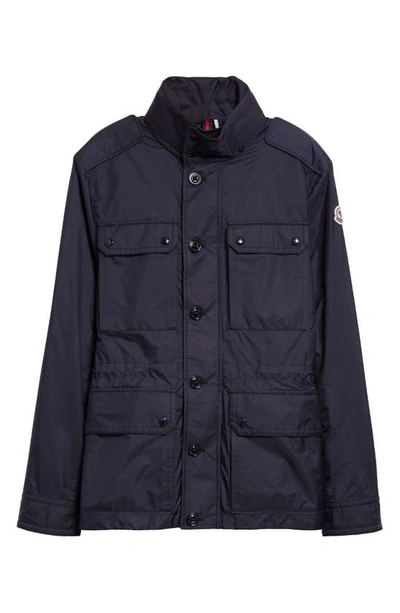 Moncler Water Repellent Field Jacket In Dark Blue