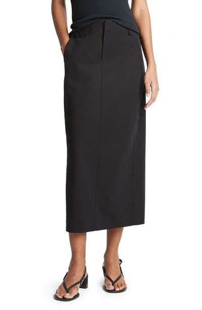 Vince Straight-fit Midi Trouser Skirt In Black