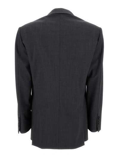 BRUNELLO CUCINELLI GREY SINGLE-BREASTED BLAZER IN WOOL BLEND WOMAN