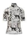 Coperni Funnel-neck Cartoon-print T-shirt In Black