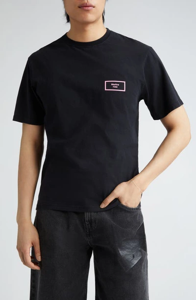 Martine Rose Black Cotton T-shirt With Logo In Multicolour