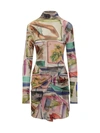 Off-white X-ray-print Twist-detail Minidress In Multicolor
