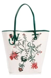 JW ANDERSON ANCHOR FLORAL EMBROIDERED TALL TOTE
