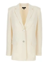 Theory Notched-lapel Single-breasted Blazer In White
